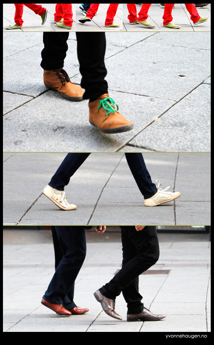 Feet, shoes walking in the street